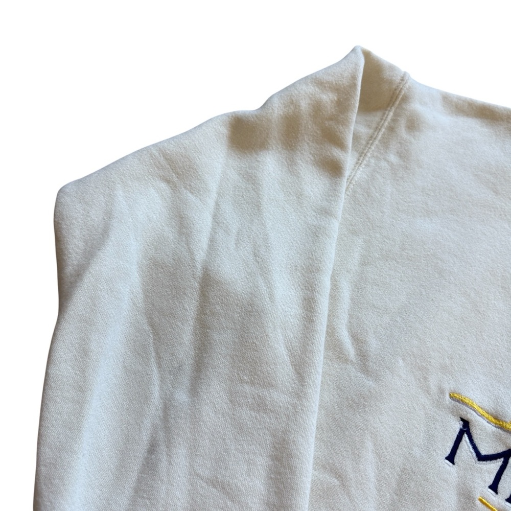 VINTAGE Michigan Wolverines Crewneck Sweatshirt USA Made Heavyweight L Oversized - Picture 4 of 7